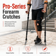 Folding Forearm Crutches Non Slip Elbow Crutches for Fracture Rehabilitation and Mobility Aid thumbnail 3