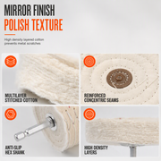 White Cotton Flannel Buffing Wheel thumbnail 5