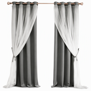 Double Layer Blackout Curtain with Sheer Overlay Grommet Top Window Panel for Bedroom and Kids Room thumbnail 11