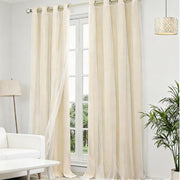 Double Layer Blackout Curtain with Sheer Overlay Grommet Top Window Panel for Bedroom and Kids Room thumbnail 14