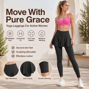 Women's High-Waisted Leggings with Skirt thumbnail 1