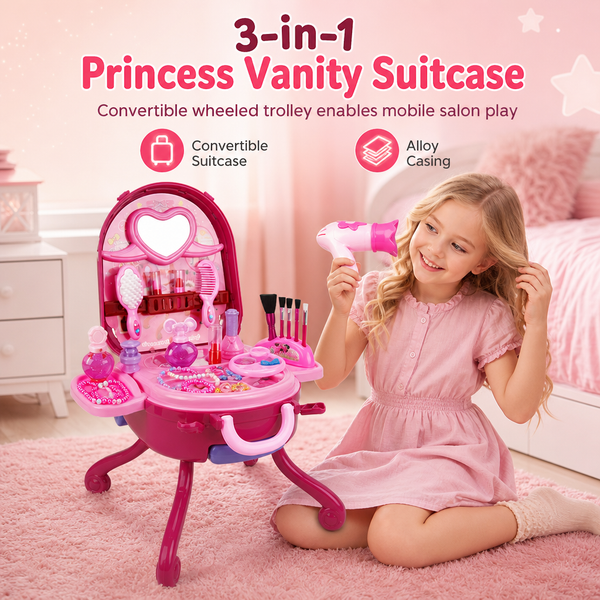 Kids’ Pretend Makeup Vanity Suitcase
