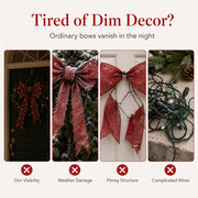 Weatherproof LED Pre-Lit Christmas Bow thumbnail 2