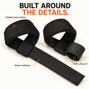 Self-Curling Lifting Straps — Padded Wrist Loops thumbnail 3